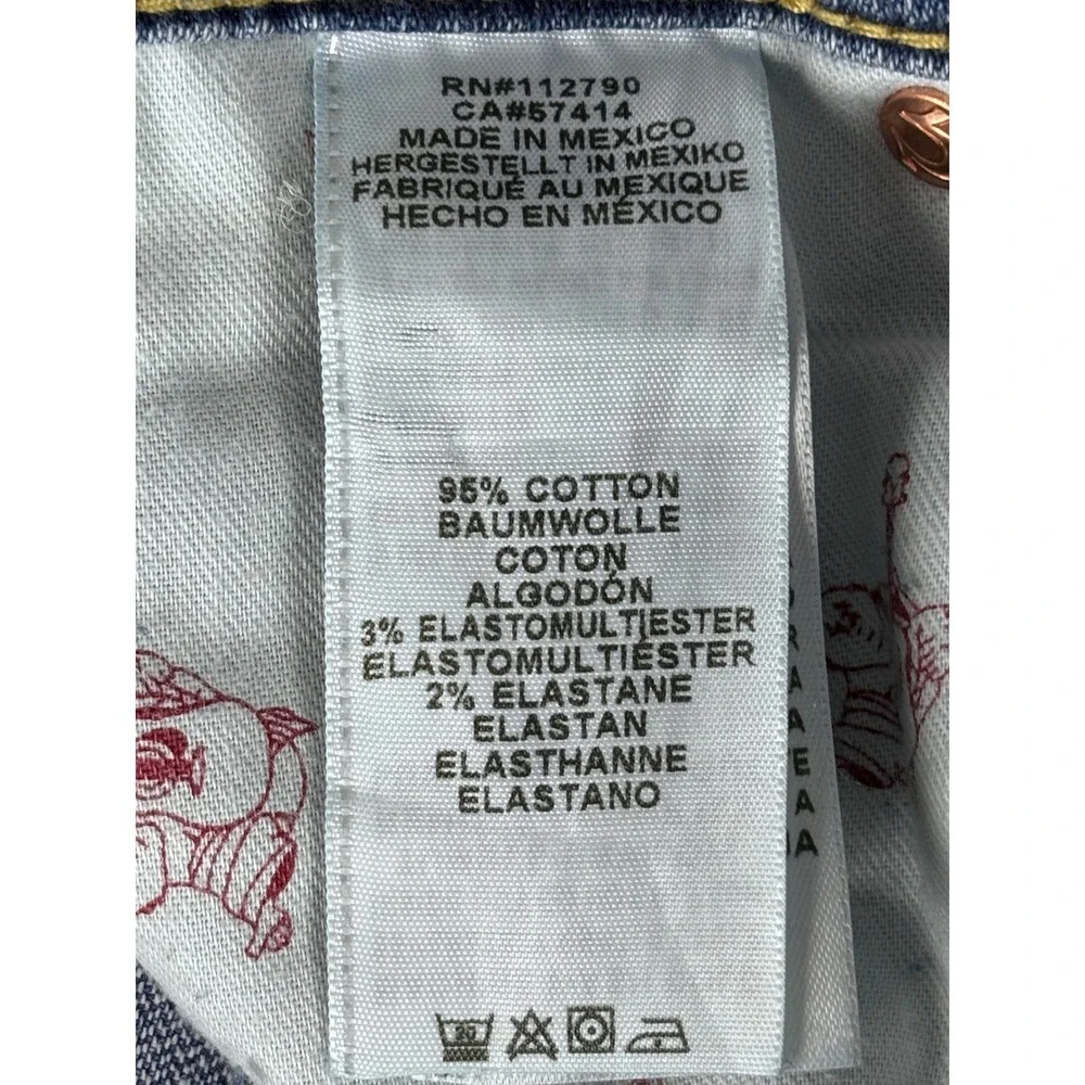 True Religion Slim Drop Rise Jeans Distressed Denim Size‎ 38 (40 Measured)